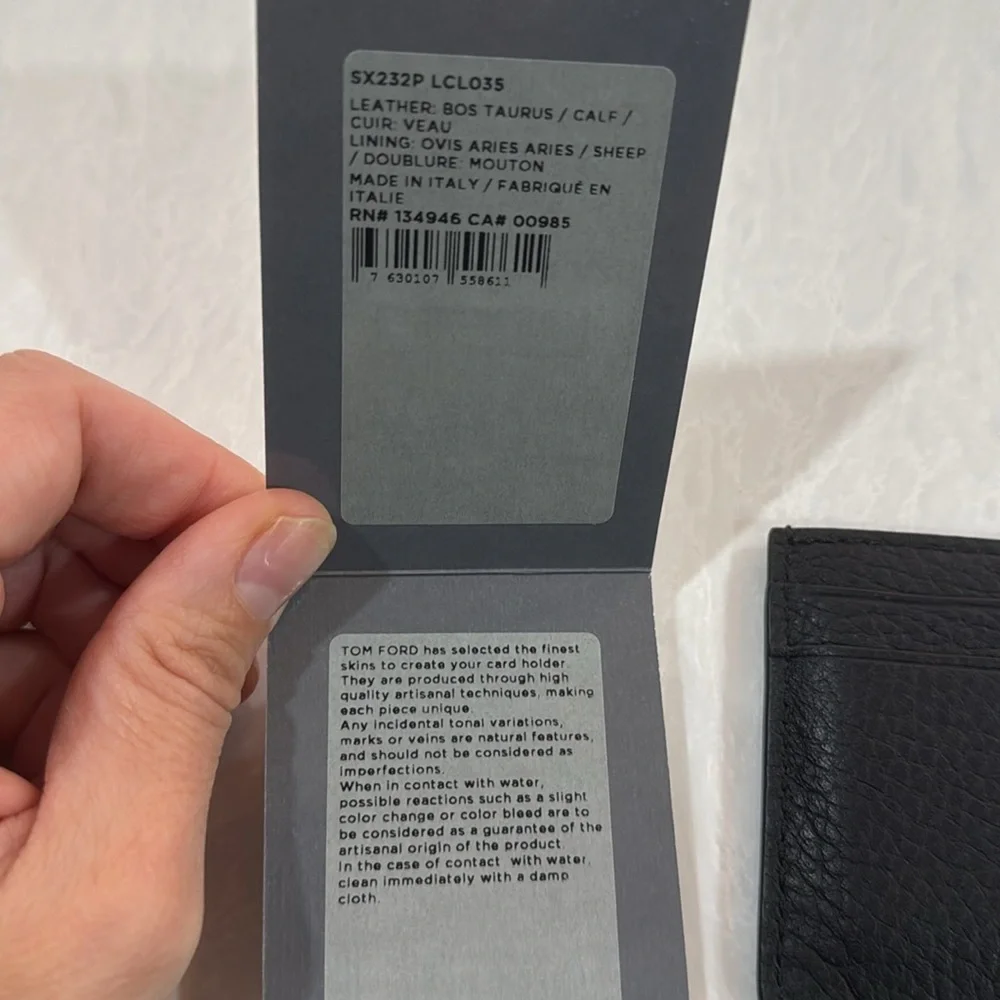 Tom Ford NWT GRAIN LEATHER CLASSIC CARDHOLDER Black - Picture 6 of 6